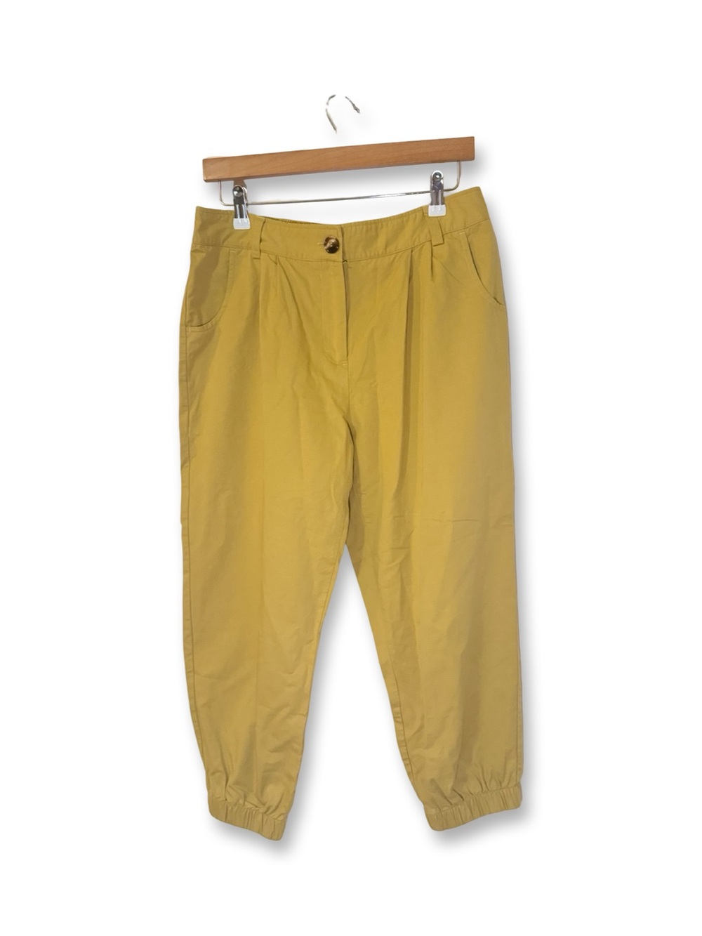 Halara Mustard Yellow 100% Cotton Jogger Pants Lightweight Athleisure